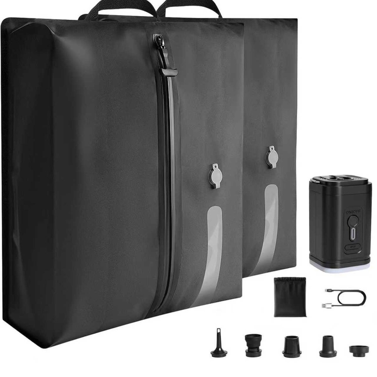 Two Foxnaro 17L travel compression bags with compact pump for organized suitcase packing