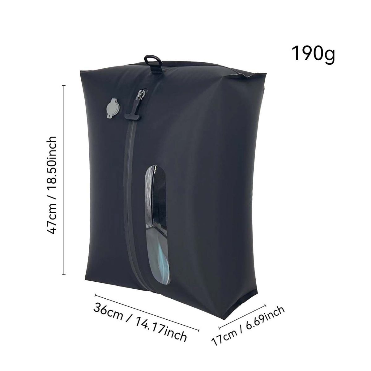 Foxnaro 28L black travel compression bag for medium-size suitcase and carry-on organization