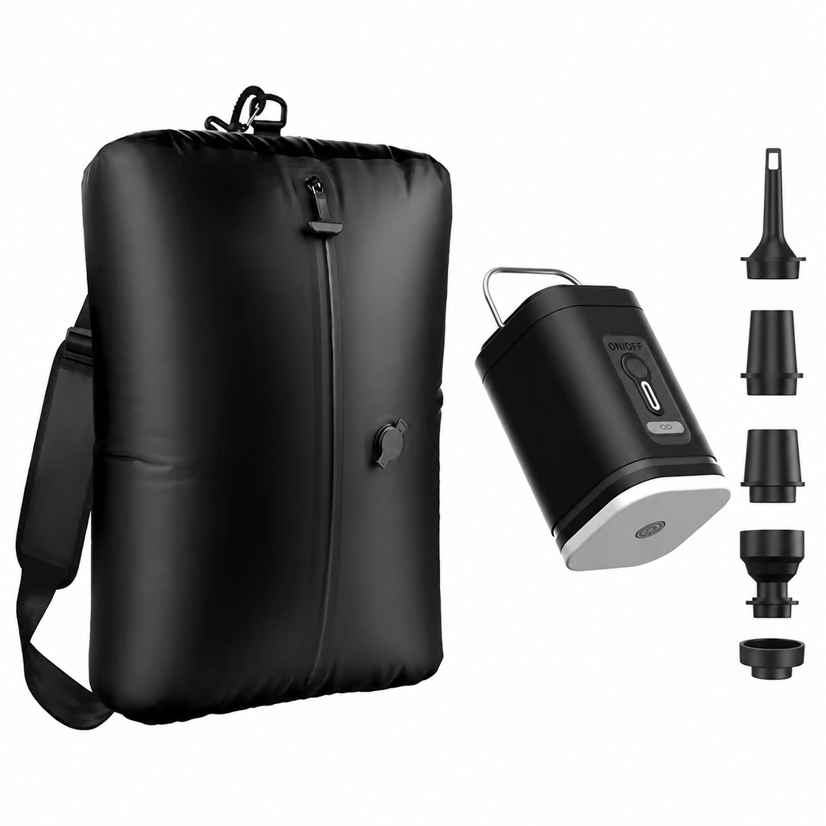 Foxnaro 34L shoulder travel compression bag with pump and carry strap for easier travel packing
